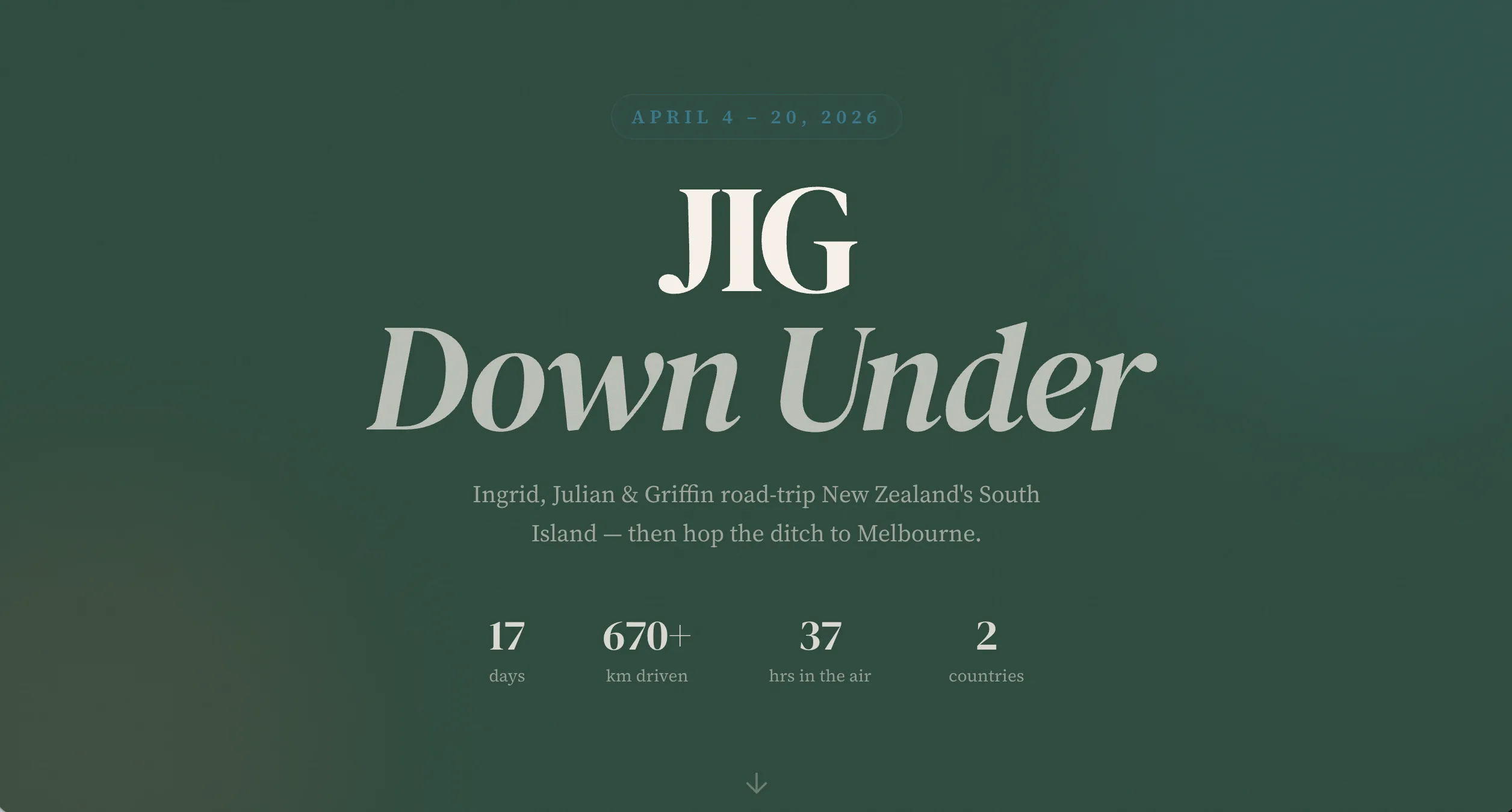 Launched a micro-site for my New Zealand trip